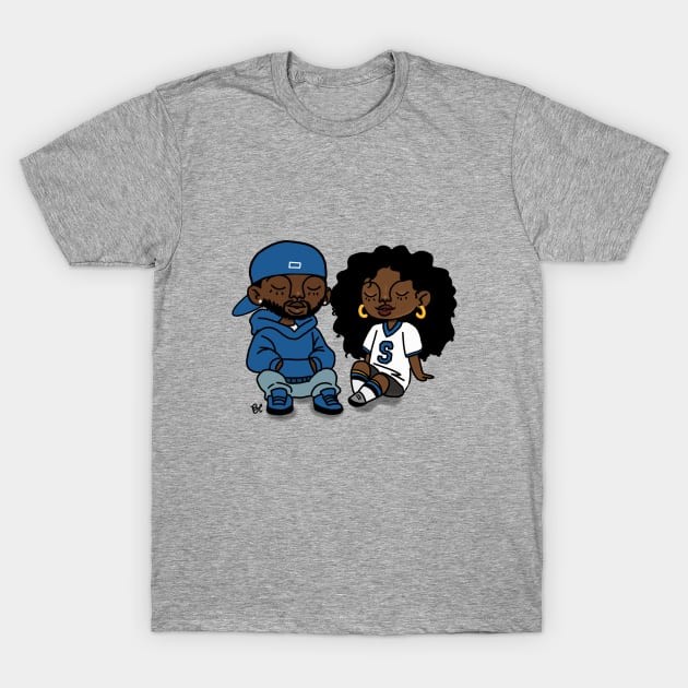 เสื้อยืด Vintage Hip Pop Kendrick Lamar and SZA II T-Shirt แท้ Cotton 100% รัดรูป แฟชั่น