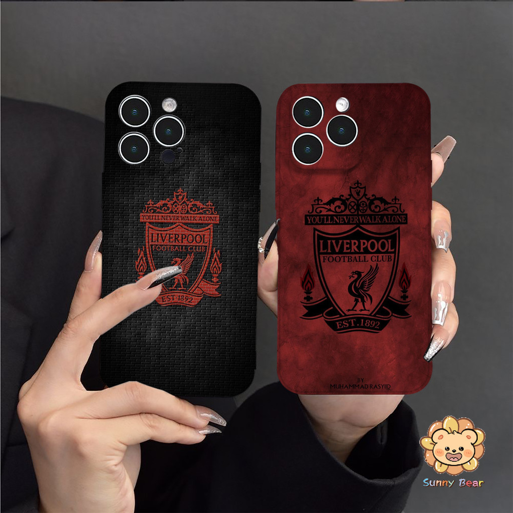เคสไอโฟนiPhone 16 Pro Maxทีมฟุตบอลลิเวอร์พูลซิลิโคนเหลวโทรศัพท์มือถือกรณีFull-Bodyป้องกันกันกระแทกTPUยางนุ่มสําหรับiPhone 17 Pro Max 16 7plus 11 14 15 12 13 Pro Max 7 8 Plus XR XS