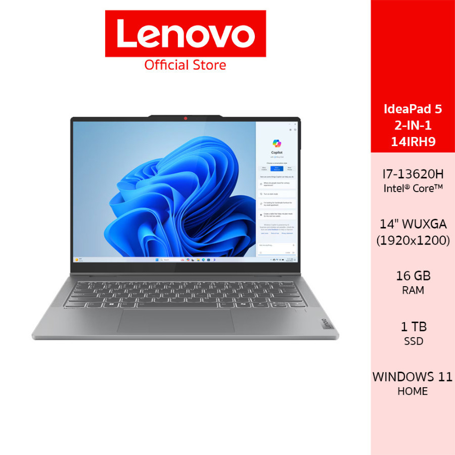 LENOVO IDEAPAD 5 2-IN-1 14IRH9(83KX002QTA) INTEL I7-13620H|RAM 16GB SSD 1TB 14 WUXGA OLED TOUCH
