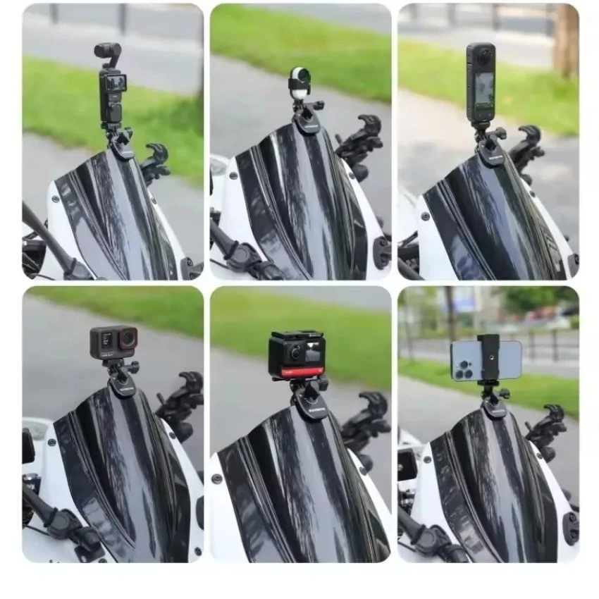 สําหรับ Insta360 X5 คลิปกระจกรถจักรยานยนต์สําหรับ DJI OSMO 360 Action 5 Pro Pocket 3 GoPro Mount อุปกรณ์เสริม thumbnail 3