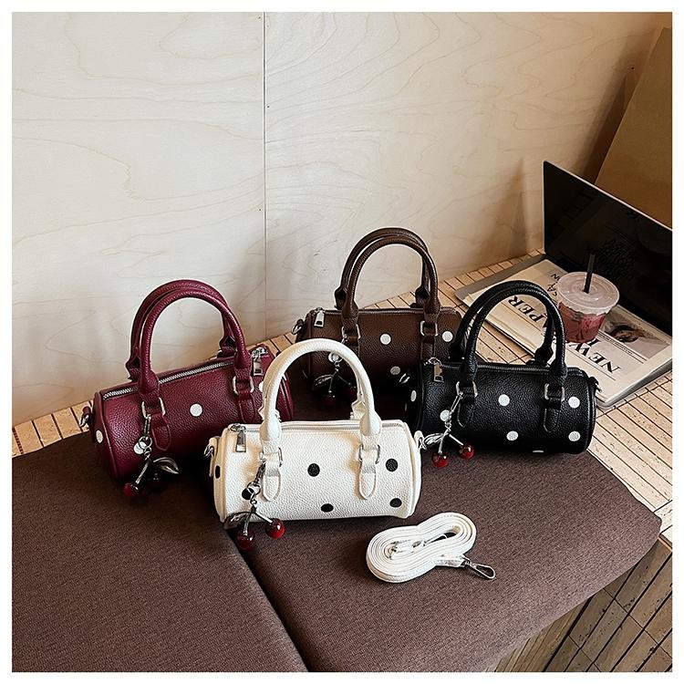 กระเป๋าสะพายข้างสุภาพสตรี สไตล์เกาหลีทรงกระบอก ลายจุดบอสตัน ขนาดเล็กแต่มีความจุมาก - รูปที่ 2