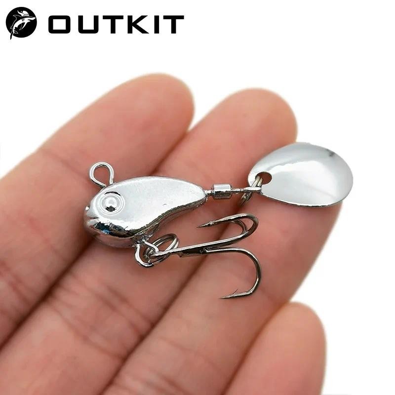 OUTKIT โลหะ Mini VIB พร้อมช้อนเหยื่อตกปลา 8.5g ฤดูหนาวตกปลาน้ําแข็ง Pin Crankbait การสั่นสะเทือน Spinner Sinking เหยื่อ