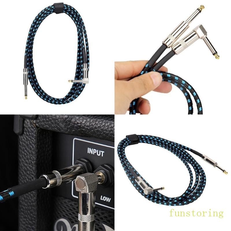 FUN Fidelitys เครื่องมือสาย 6 35 มม. 6 35 มม.ปลั๊กมุมขวา OFC Cores เสียงสําหรับการแสดงบนเวทีประสิทธิ