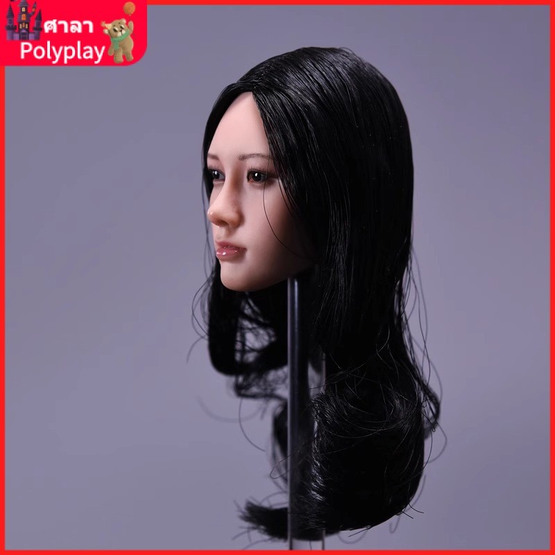 สต็อก1:6ปลูกผมทหารหญิงเอเชียหัวแกะสลักปิงเหมาะสำหรับ phicen และ tbleague
