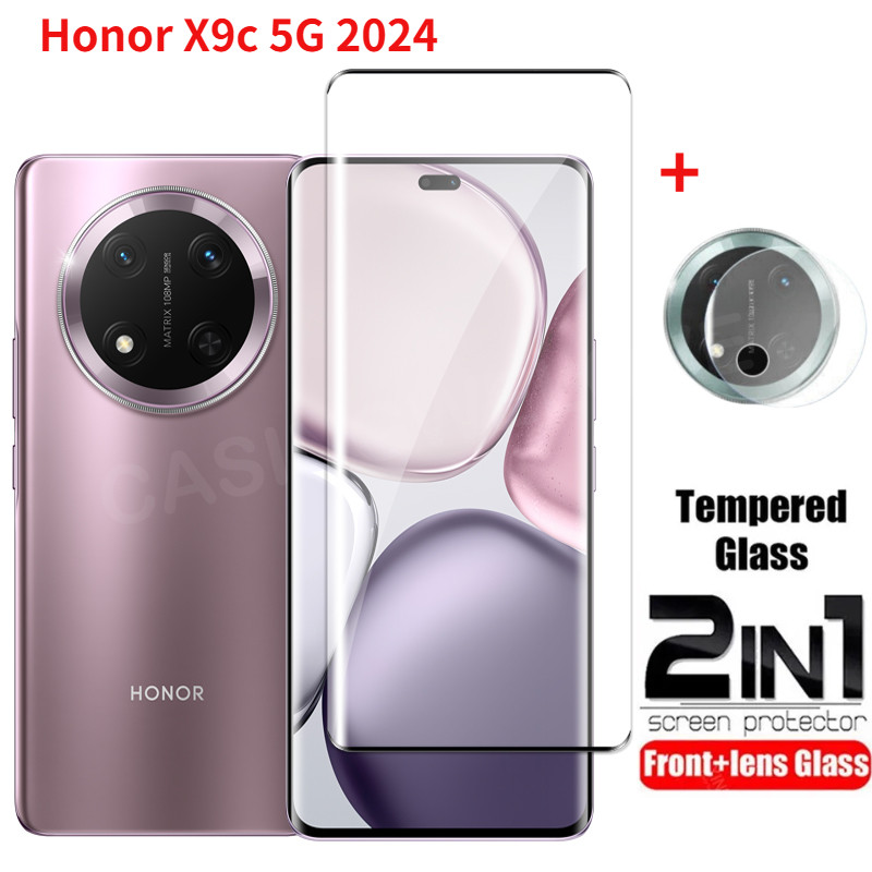 Honor X9c 5G 2024 2in 1 ป้องกันหน้าจอสําหรับ Honor X9C X9b X9a X9d 5G 4G คลุมทั้งหมดด้านหน้าฟิล์มกลับเลนส์ Protector ฟิล์มกระจกนิรภัย