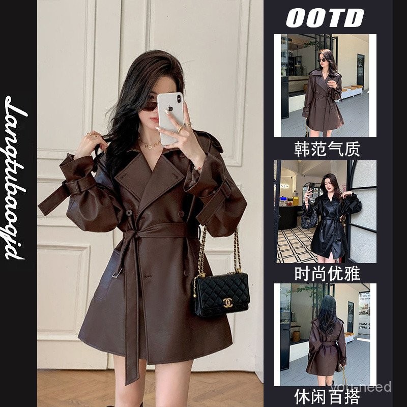 พร้อมส่ง (เก็บเอง♡♡) แจ็คเก็ตหนังผู้หญิงไซส์ใหญ่แจ็คเก็ตหนังแจ็คเก็ตหนังแจ็คเก็ตหนังสีน้ำตาลแจ็คเก็ตเสื้อกันลมผู้หญิงตัวเล็ก