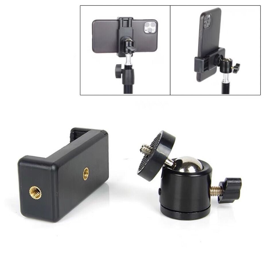ที่จับมือถือ ใส่ขาตั้งกล้องโทรศัพท์มือถือ  ที่วางมือถือ ที่หนีบมือถือ clip holder  สามารถใช้กับสมาร์ทโพน  จอไม่เกิน 6 นิ