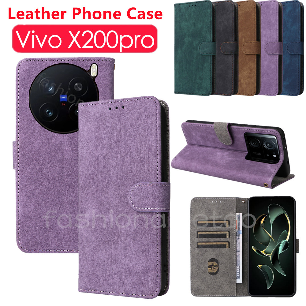 Flip หนังสําหรับ Vivo X100 X200 pro mini X200pro mini X200promini X100spro X100Ultra X 200 VivoX200 pro VivoX200pro วงเล็บแม่เหล็กปลอกกันกระแทกปกหลัง