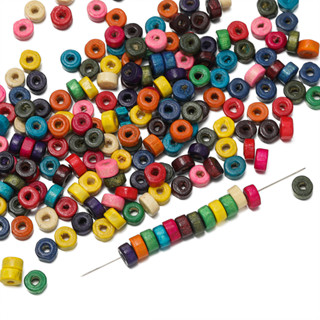 ลูกปัดไม้ 500 ชิ้น ขนาด 3.5x6.5มม. สำหรับ DIY สร้อยคอ สร้อยข…