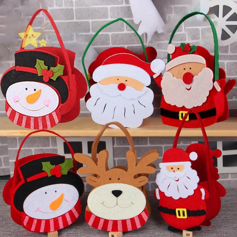 [JBTH] Felt Christmas Gift Bag Creative Santa Claus Sack Gift Presents Pouch Christmas Tree Candy Bag Gift Bags Xmas Decor [JB]