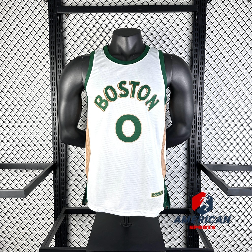 Hot Pressed Mens Jersey 2023-24 Boston Celtics Jayson Tatum White Basketball City Jersey Tailandesas
