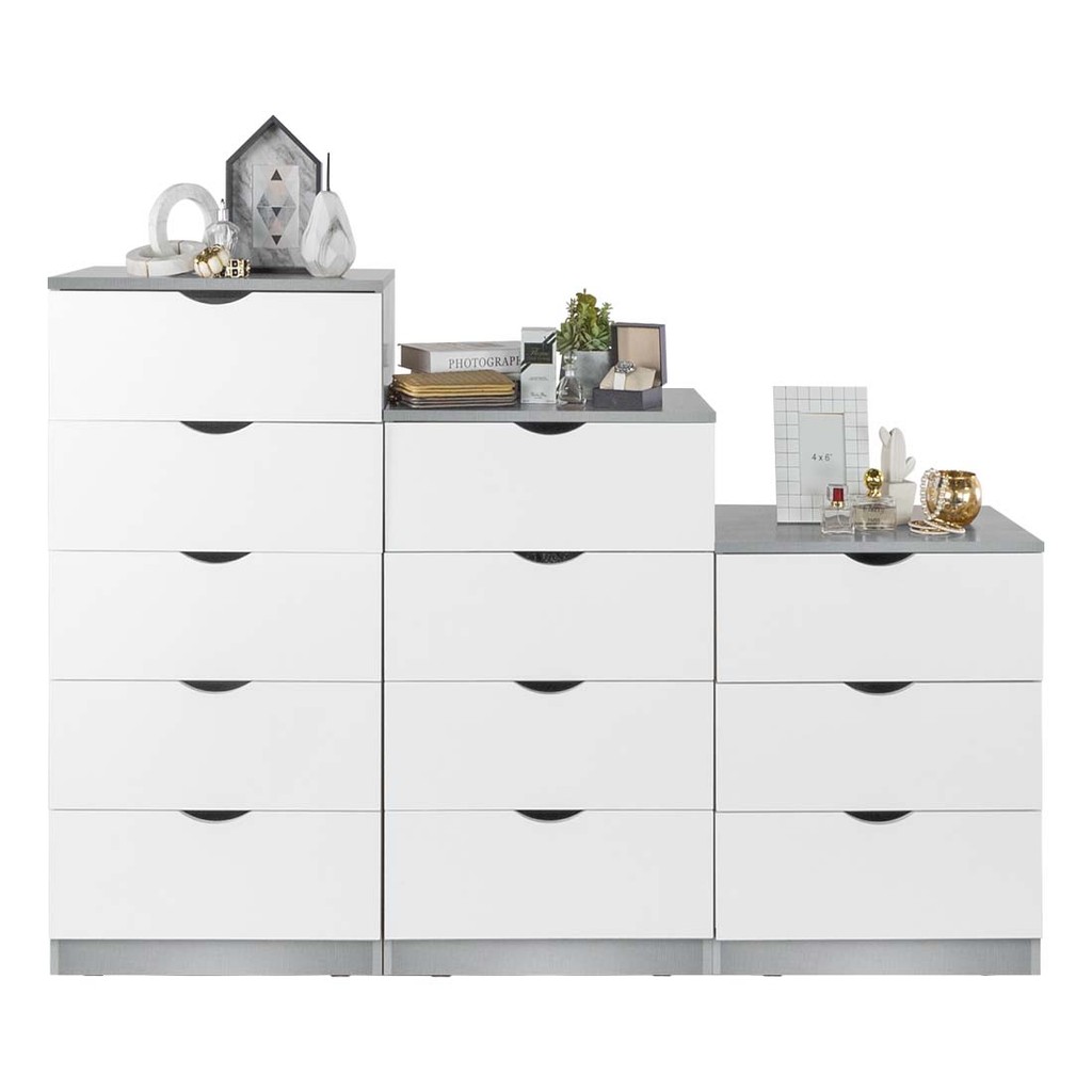 Koncept Furniture ชุดตู้ลิ้นชักเก็บของ Pody 180 ซม. สีขาว  แบรนด์ KONCEPT FURNITURE