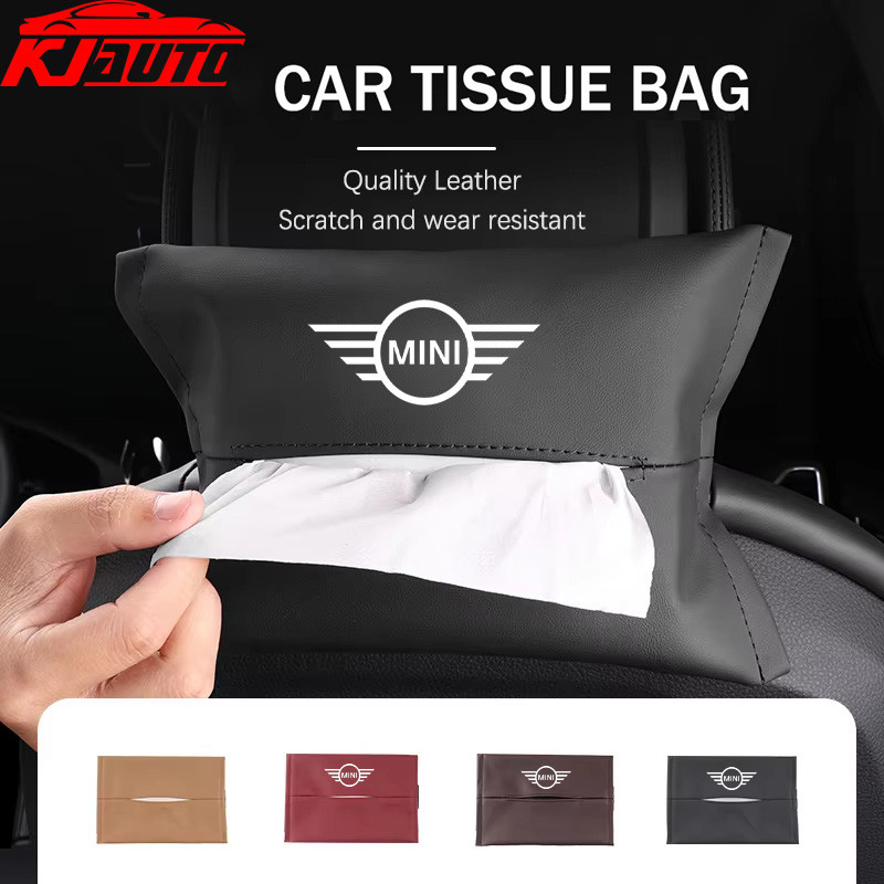 1/2pcs Mini รถกล่องกระดาษทิชชู Nappa หนังรถคอนโซลกลางคอนโซลผ้าเช็ดปากกล่อง Sun Visor เนื้อเยื่อสําหรับ Mini Cooper Countryman Clubman Mini Cooper S One d F54 F56 F60 R56 R60