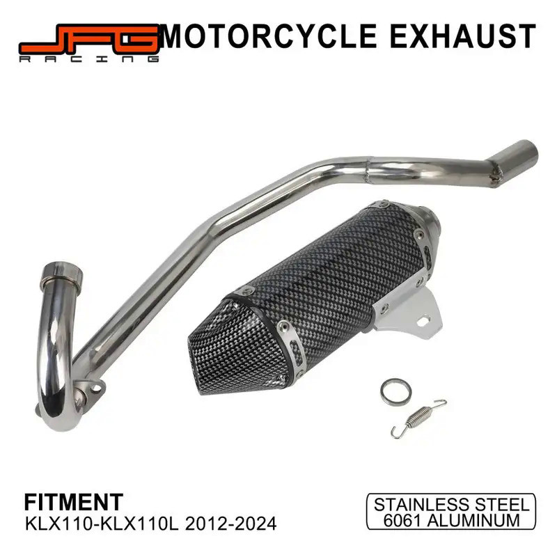 MoMotorcycle Accessories Exhaust Pipe Escape-Pipe Full System For Kawasaki KLX110 KLX 110 KLX110L KL