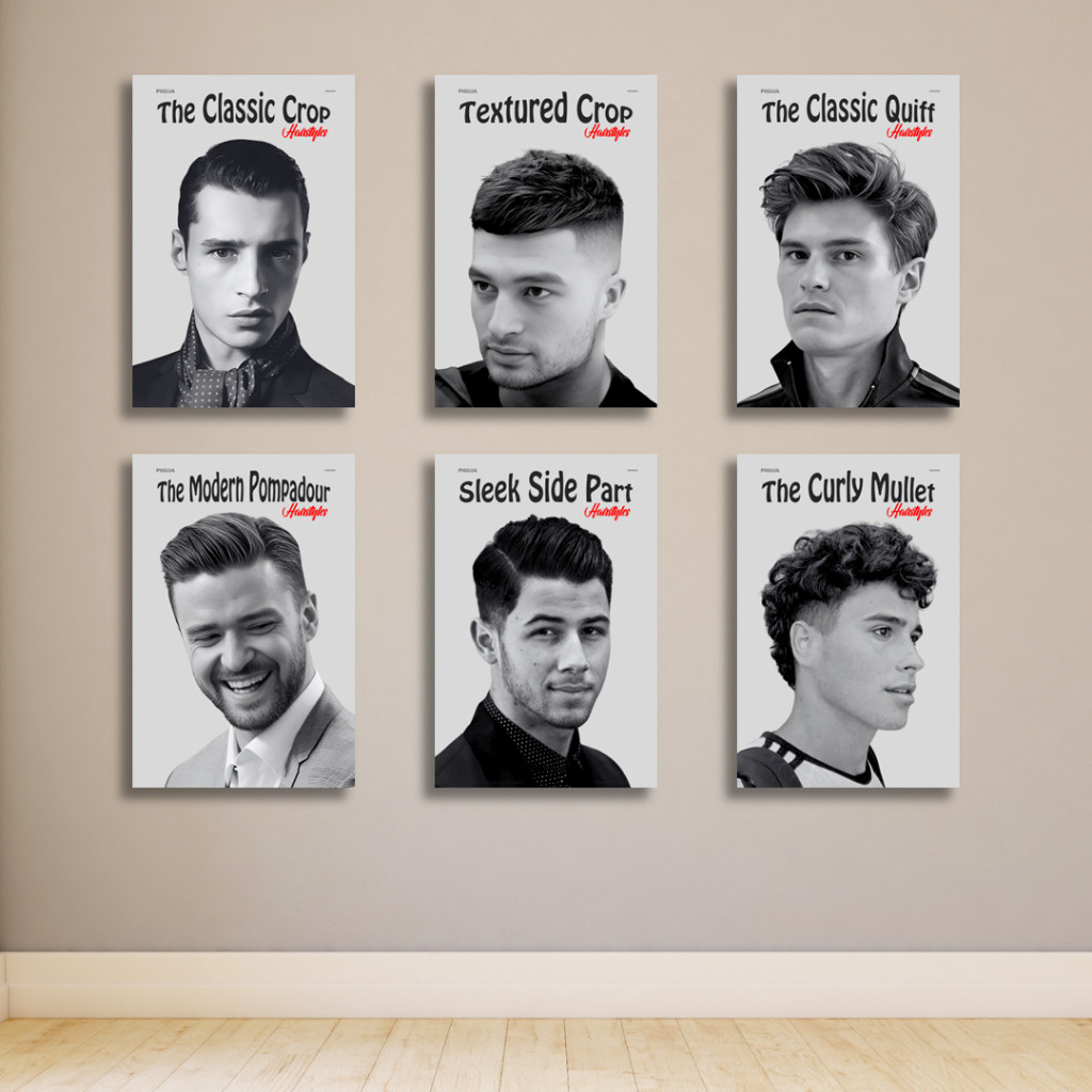 WALL DECORATION BARBERSHOP สไตล์ผู้ชายตัดผม MULLET UNDERCUT TWO BLOCK