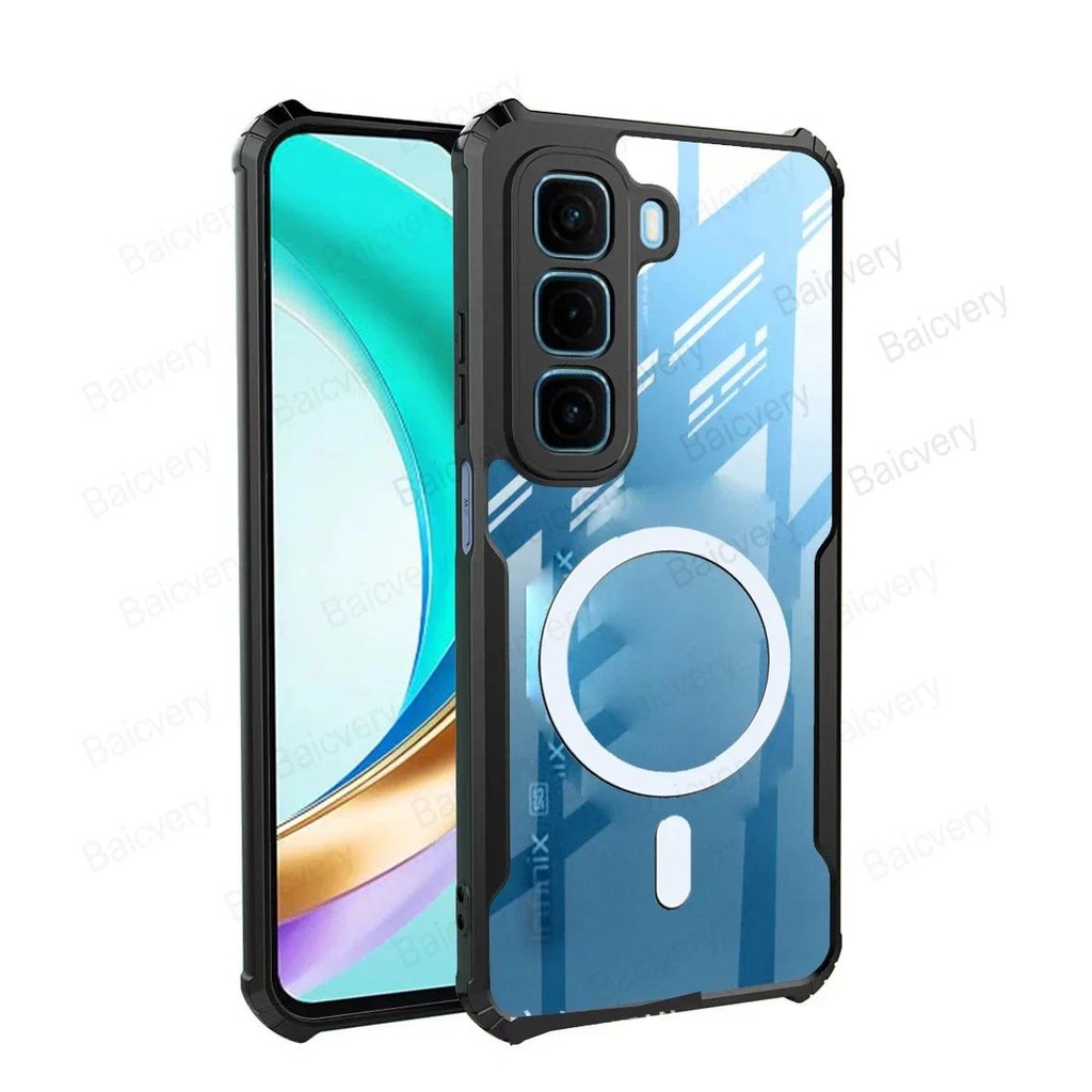 สําหรับ Infinix Hot 50 4G 5G Hot 50 Pro Hot 50 Pro Plus 4G ป้องกันกลับกันกระแทกฝาครอบรองรับแม่เหล็กชาร์จไร้สาย