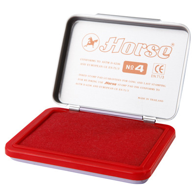 Horse แท่นประทับ ตราหมึก รุ่นที่ 4 สีแดง ขนาด 4.8x7 ซม.