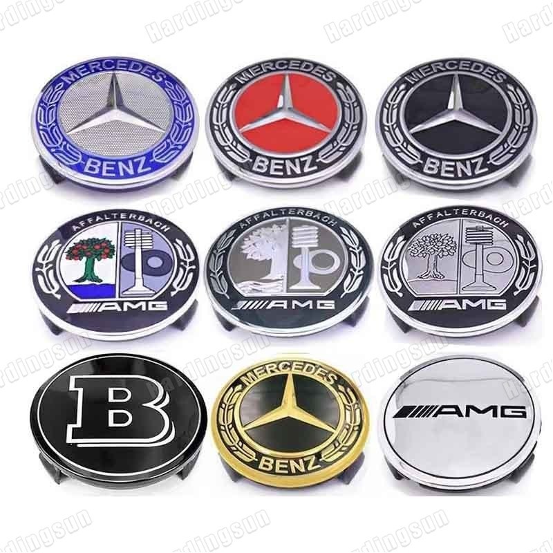 4pcs 75 มม.ศูนย์ล้อหมวก Hub Caps ฝาครอบโลโก้สัญลักษณ์ Hubcaps สําหรับ Mercedes-Benz W203 W204 W205 W211 W212 W213 W176 W177 A45 CLA45