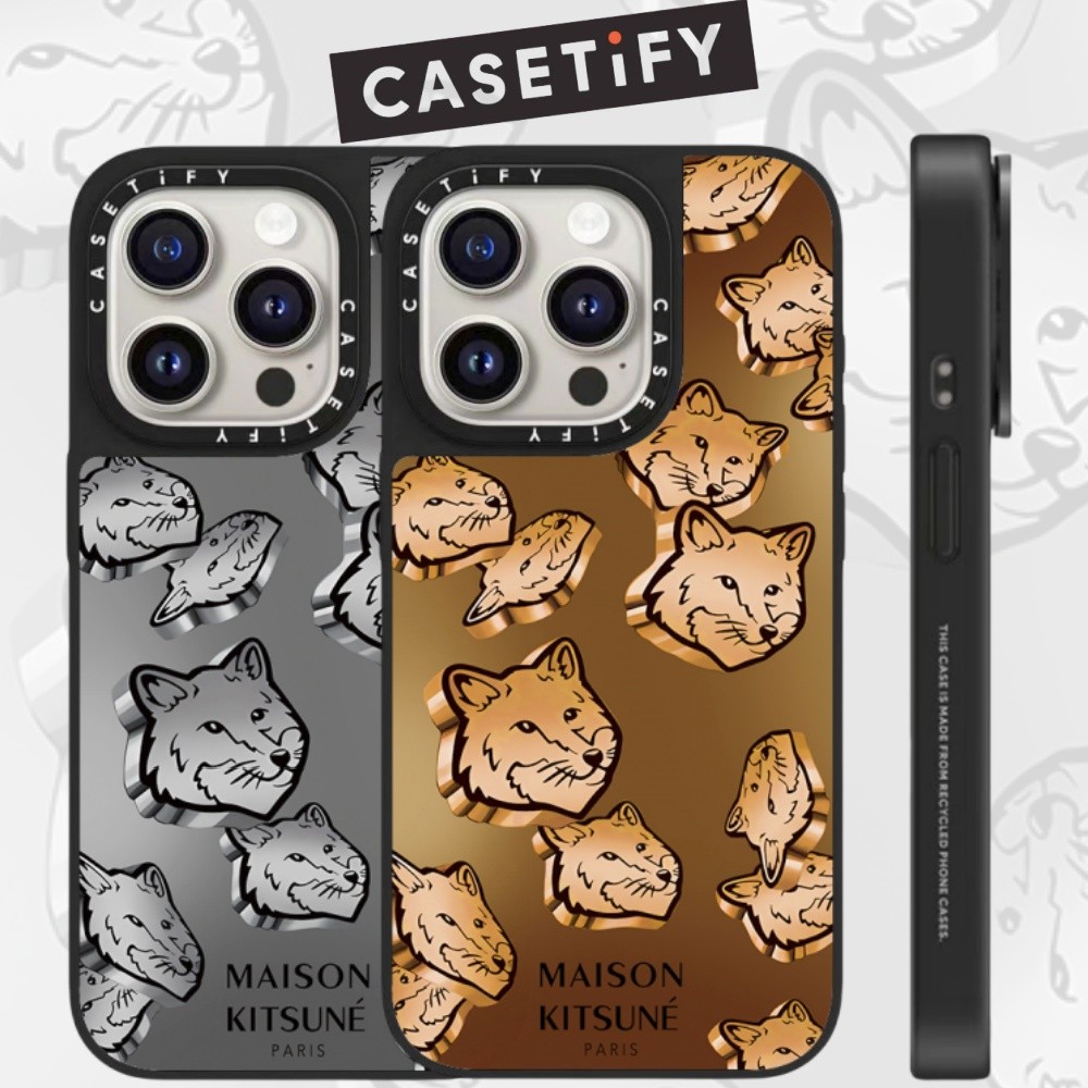 Casetify กระจกเคสโทรศัพท์สําหรับ iPhone 16promax 16pro 16plus อินเทรนด์ Fox graffiti 15promax 14promax 14plus พิมพ์ด้านข้างเคสโทรศัพท์แข็ง 13promax Drop-proof 12promax 11 ผู้ชายผู้หญิง