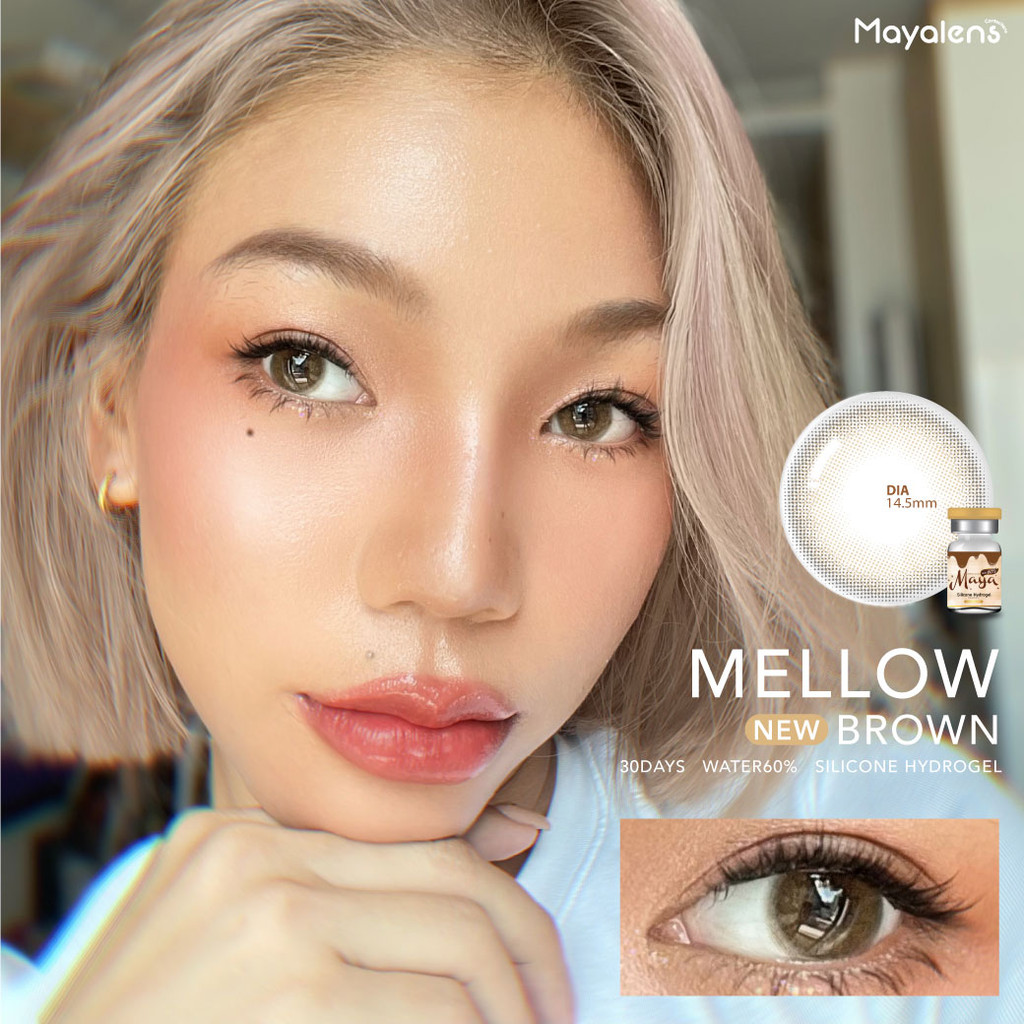 🔥คอนแทคเลนส์ 💗ขนาดกลาง💗Mellow (Mayalens Premium) Silicone Hydrogel ค่าอมน้ำ 60% - รูปที่ 7