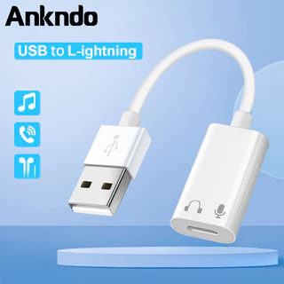 Ankndo USB To Light/ning สายหูฟังอะแดปเตอร์ IOS ตัวแปลงหูฟังแบบมีสาย