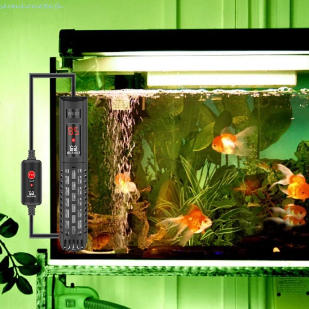 Sevenhome3e จอแสดงผล LCD Digital Water Heating Rod, 50-500W ปรับ Aquarium Submersible Heater,จอแสดงผล LCD อัตโนมัติสีดําปรับน้ําความร้อน Rod Aquarium