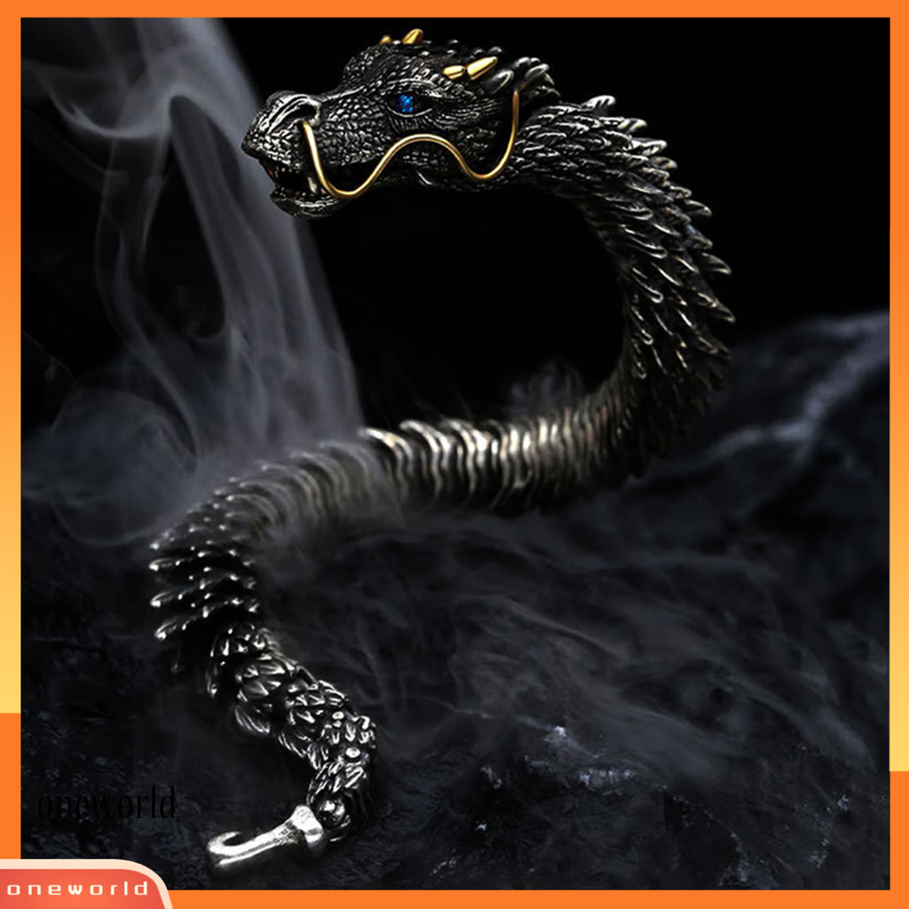 [หนึ่ง]สร้อยข้อมือสไตล์จีนย้อนยุครูปมังกรปรับความยาวสร้อยข้อมือสัญลักษณ์แห่งความเจริญรุ่งเรืองความมั่งคั่งผู้ชายกําไลข้อมือ