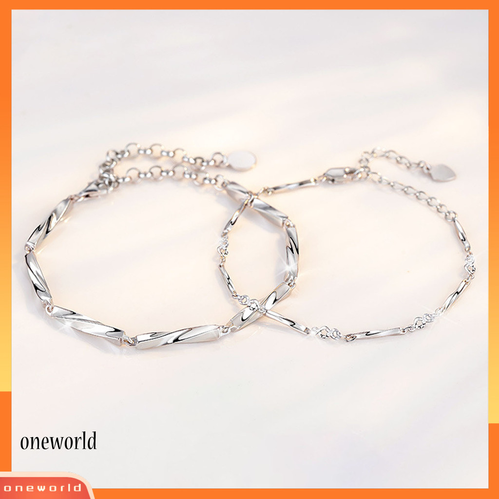[หนึ่ง]สร้อยข้อมือคู่สไตล์เรียบง่ายทองแดงปรับความยาวขยายโซ่ขัดกันสนิมน้ําหนักเบารักของขวัญ ไม่จํากัดเพศ ข้อมือเครื่องประดับ