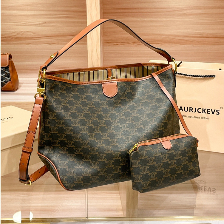 Arc de Triomphe ของแท้หนัง Presbyopic Commuter Tote กระเป๋าหญิงสไตล์ใหม่ขนาดใหญ่ความจุ One-Shoulder Messenger Un TQ333333-1107