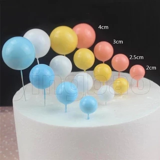20 ชิ้น/เซ็ต Ball เค้ก Toppers สีชมพูสีขาว Pearl Balls Cupcake Topper ธงคริสต์มาส Gold Silvers ลูกเด็กวันเกิดงานแต่งงานวันวาเลนไทน์ตกแต่ง Baby Shower