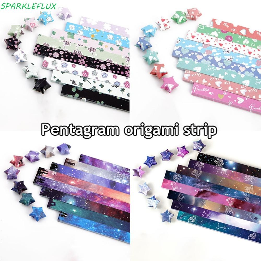 Sparkleflux ดาวกระดาษแถบกระดาษพับ Diy Origami ศิลปะหัตถกรรมอุปกรณ์แถบ Origami Star ตกแต่งบ้าน Party ตกแต่ง Lucky Star Origami