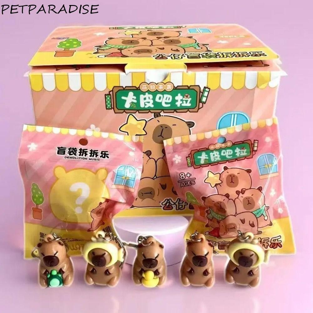 Petparadise 32 ชิ้น Capybara การ์ตูนจี้, Labubu Night Light เต่า Kuromi Night Light พวงกุญแจ,คอลเลกชัน My Melody ผลไม้น้องสาว PVC การ์ตูน Mini รุ่นพวงกุญแจของขวัญเล็กๆ