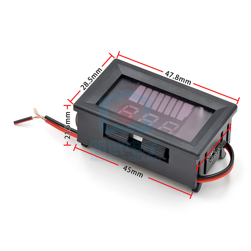 กันน้ําไฟฟ้ารถแบตเตอรี่เมตรแบตเตอรี่ลิเธียมเก็บแบตเตอรี่ดิจิตอลจอแสดงผลโวลต์มิเตอร์ 12V24V36V48V60V7