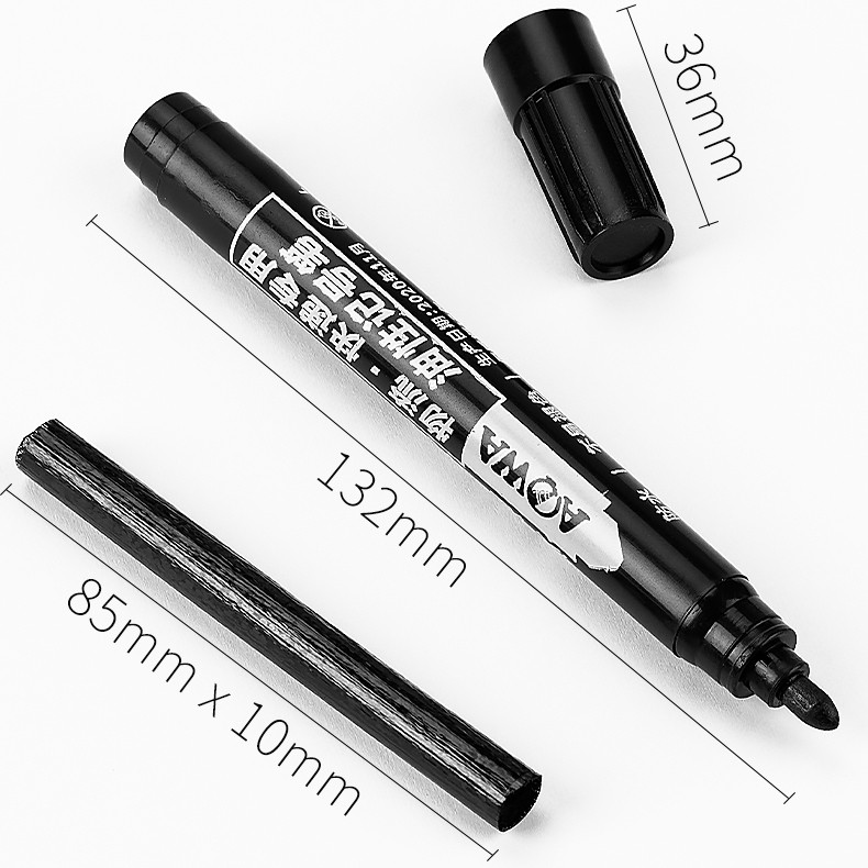 ปากกาเคมี ปากกามาร์คเกอร์สีดำ ปากกามาร์กเกอร์ ปากกา หัวกลม 1 หัว 3mm ปากกามาร์กเกอร์กันน้ำ - รูปที่ 6