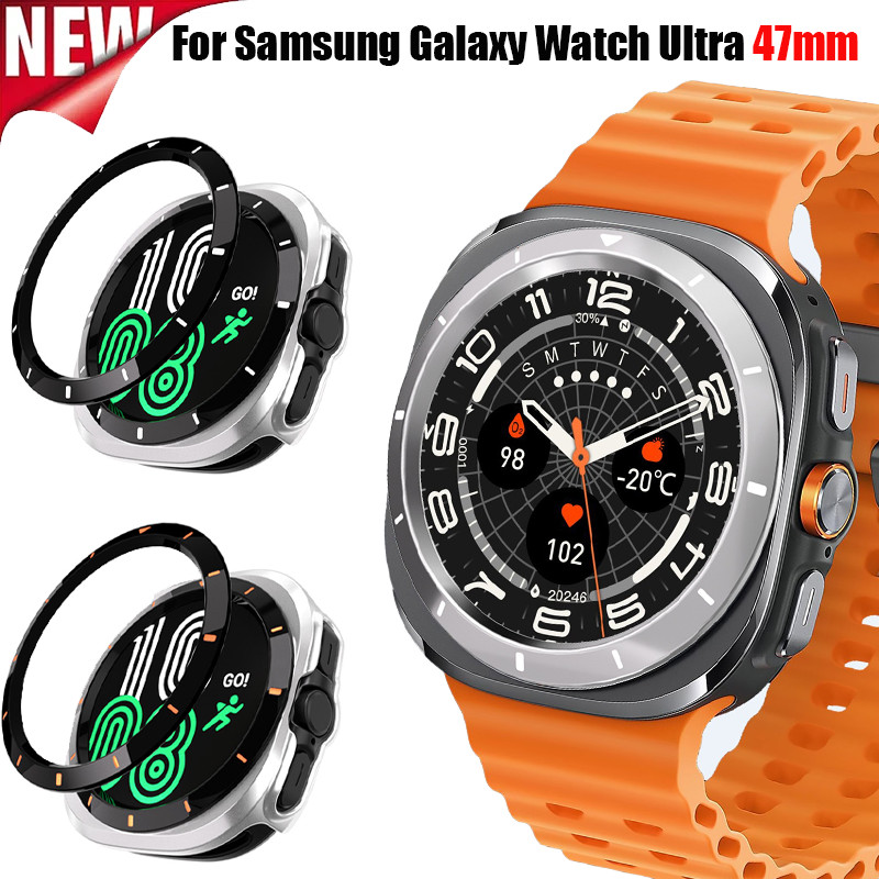 ฝาครอบพีซี Bezel แหวนสําหรับ Samsung Galaxy Watch Ultra 47 มม.นาฬิกากรอบโลหะสําหรับ Galaxy Watch Ult
