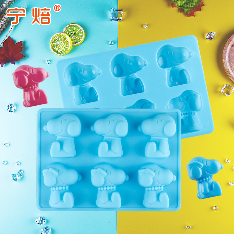 ตู้เย็น Creative Snoopy การ์ตูนถาดน้ําแข็งซิลิโคน Make Popsicles Pudding Jelly Ice Cube แม่พิมพ์ไอศกรีมในครัวเรือน