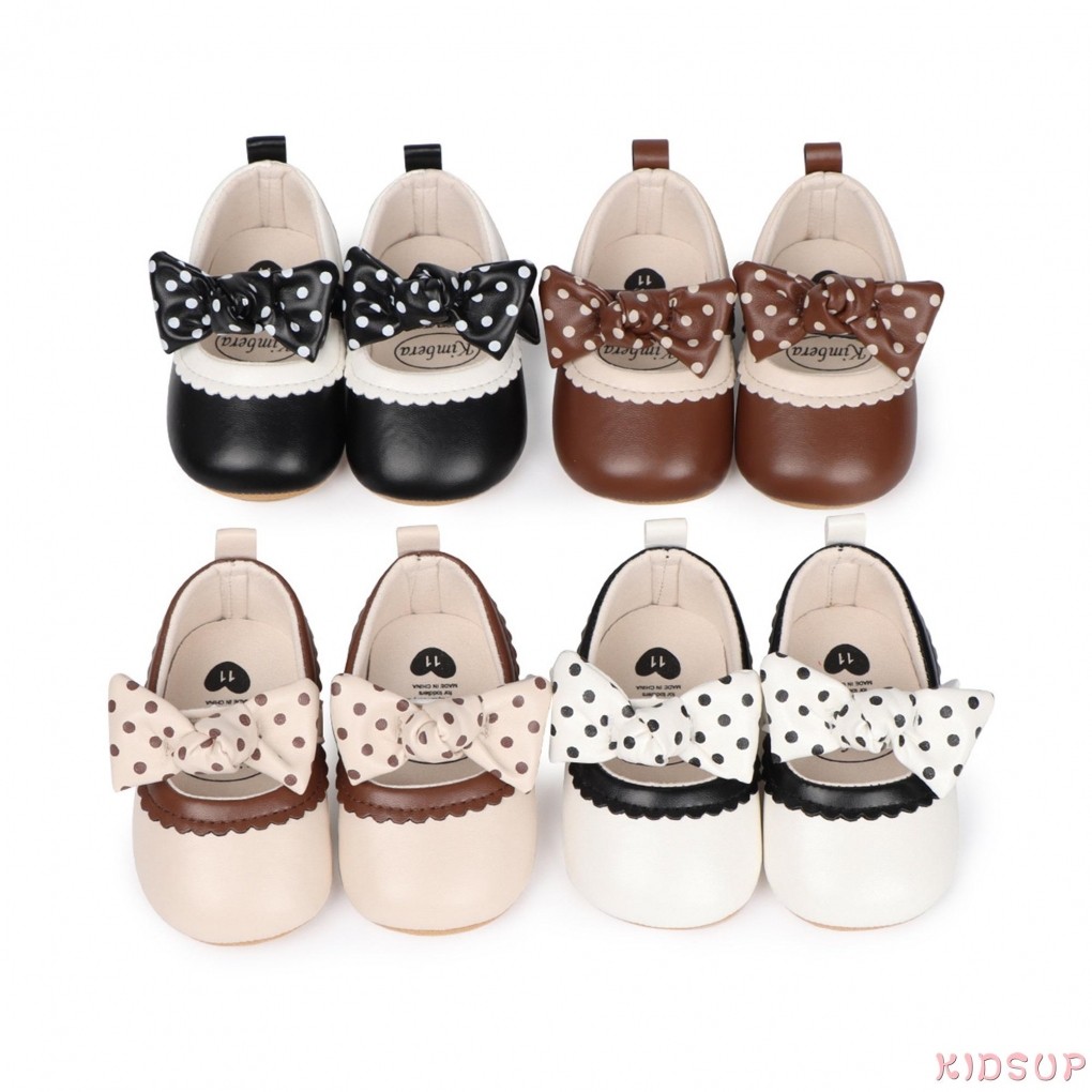 Kidsup1-เด็กสาวmary Jane Flats 3Dโบว์ลื่นSoft Soleเดินรองเท้าน่ารักรองเท้าเจ้าหญิงสําหรับฤดูใบไม้ผลิฤดูใบไม้ร่วง