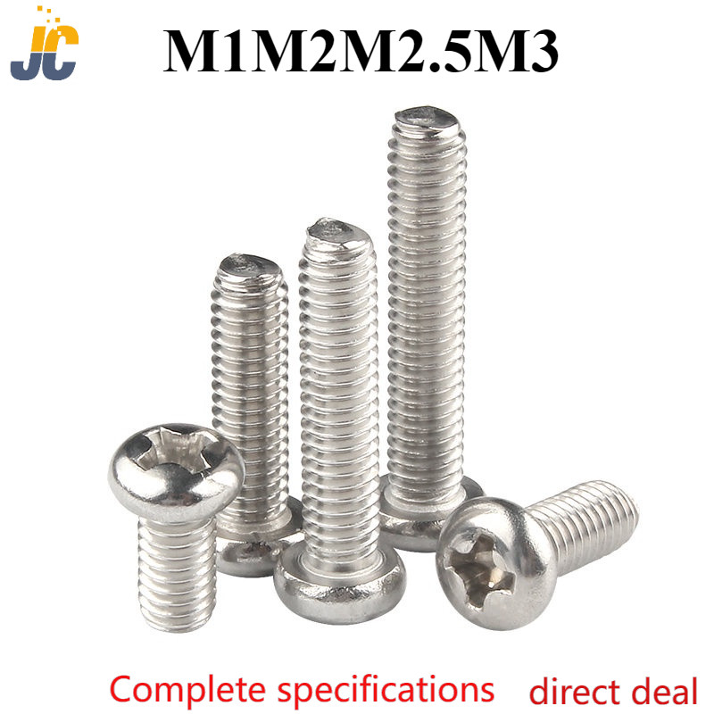 [JCZY] สกรูหัวกลมสแตนเลส 304 สกรูขนาดเล็ก M1M2M3