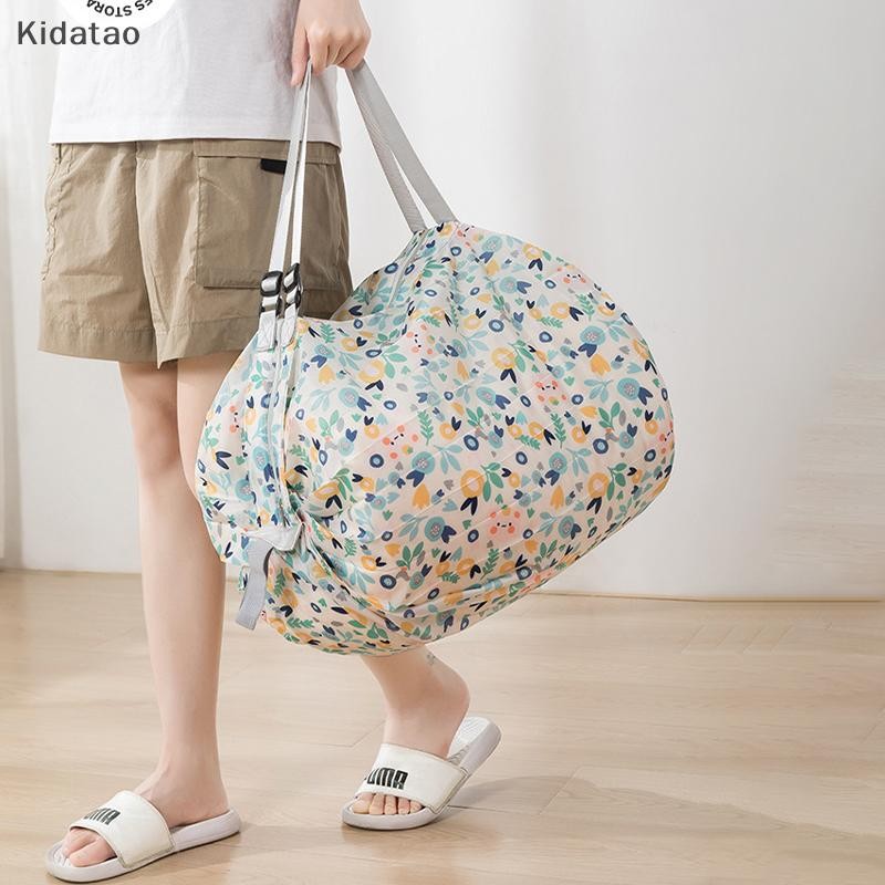 Kidatao พับเป็นมิตรกับสิ่งแวดล้อมเดินทางแบบพกพาความจุขนาดใหญ่หนาถุงของชําขนาดใหญ่ใหม่
