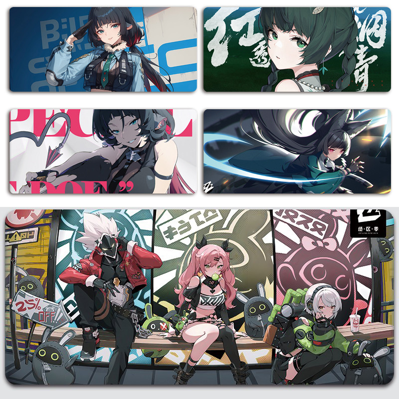 Zenless Zone Zero แผ่นรองเมาส์แป้นพิมพ์เกมขนาดใหญ่แผ่นรองโต๊ะ ZZZ Starlight Rokuro Nico Eilene สํานักงานที่กําหนดเองคอมพิวเตอร์อุปกรณ์สํานักงาน