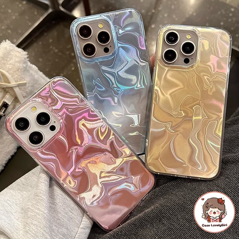ส่งจากไทย ระลอกน้ําสี เคส IPhone 15 16 11 13 14pro Max เคส XR 12 13pro พสัส 6P 7P 8P Xs Max IMD Soft Case