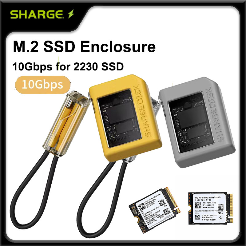 Sharge SSD Enclosure 10Gbps NVMe PCIe กรณี USB 3.2 Gen2 พร้อม PM991a SN740 SSD เครื่องมือฟรีอะแดปเตอ