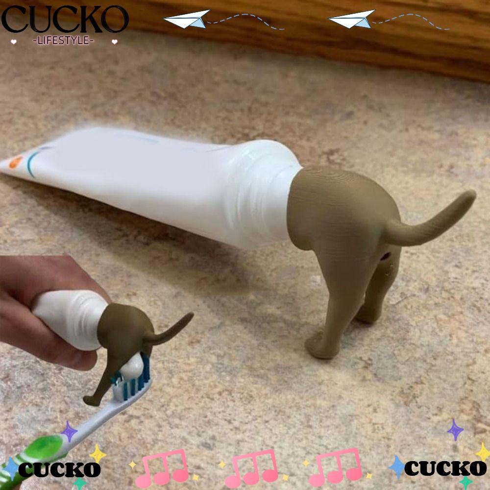 Cucko Pooping Dog Butt ยาสีฟัน Topper, ยาสีฟันหมวกสุนัข Poop ยาสีฟัน Squeezer, ของขวัญสร้างสรรค์อุปกรณ์ห้องน้ําเครื่องจ่ายยาสีฟันผู้ใหญ่