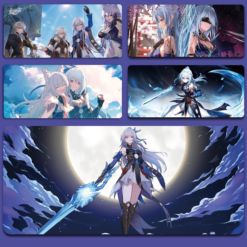 แผ่นรองเมาส์ Jingliu ขนาดใหญ่ Honkai Star Rail เกม Mousepad 90x40 ซม.คอมพิวเตอร์ที่กําหนดเองแป้นพิมพ์สํานักงานเดสก์ท็อป Mat