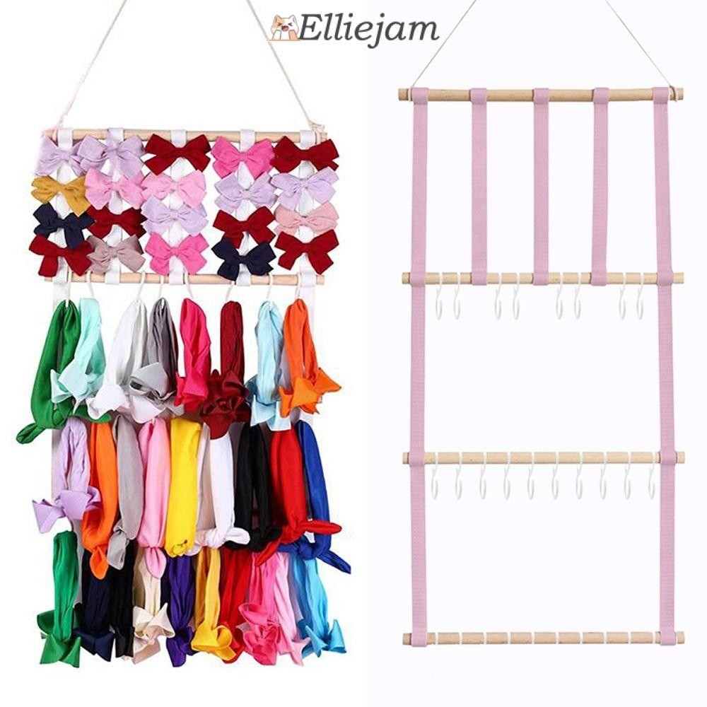 Elliejam Bow Holder,เครื่องประดับผมกิ๊บแสดงโบว์ผมคลิปชั้นเก็บ,Headbands Holder Standพร้อมตะขอไม้ผม Band Hairbandชั้นวางเด็กทารกเด็ก