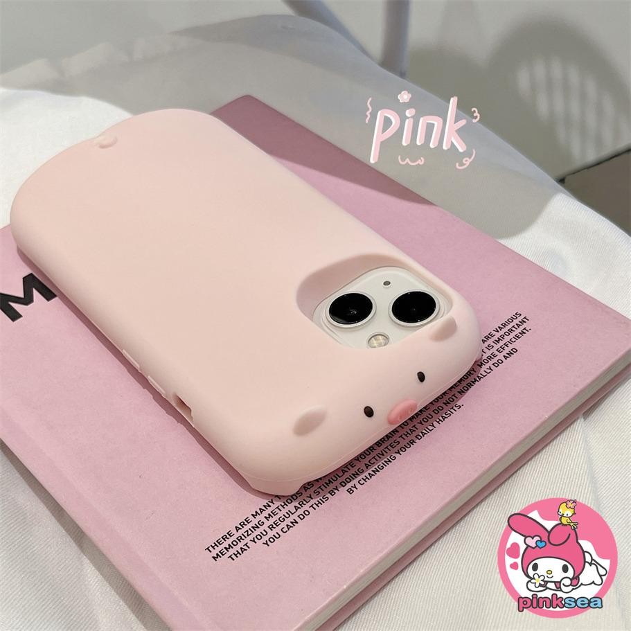 Insการ์ตูนน่ารักเคสโทรศัพท์เข้ากันได้สําหรับiphone 16 15 14 13 12 Pro Max 3Dสีชมพูน่ารักหมูซิลิโคนอ่อนนุ่มคลุมทั้งหมดปลอกกันกระแทก
