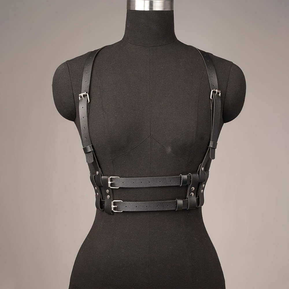 Punk สไตล์ Y2K แฟชั่น Pu หนังเข็มขัดเอวสําหรับผู้หญิงเข็มขัด Suspenders Body Corset อุปกรณ์เสริม