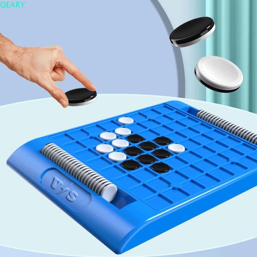 Qeary Reversi เกมกระดานกลยุทธ์, เกมบนโต๊ะ ผู้ปกครองและเด็กโต้ตอบพลิกหมากรุกขาวดํา, สัมผัสพลิกแบบพกพาพร้อมถุงเก็บเกมปฏิสัมพันธ์เด็กชุดหมากรุกเดินทาง
