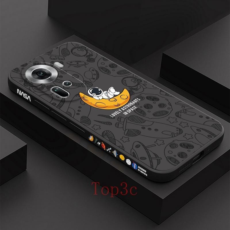 เคส OPPO Reno 11 5g สีทึบ OPPO Reno11 5g ภาพประกอบอวกาศ เคสโทรศัพท์นักบินอวกาศ XTKR