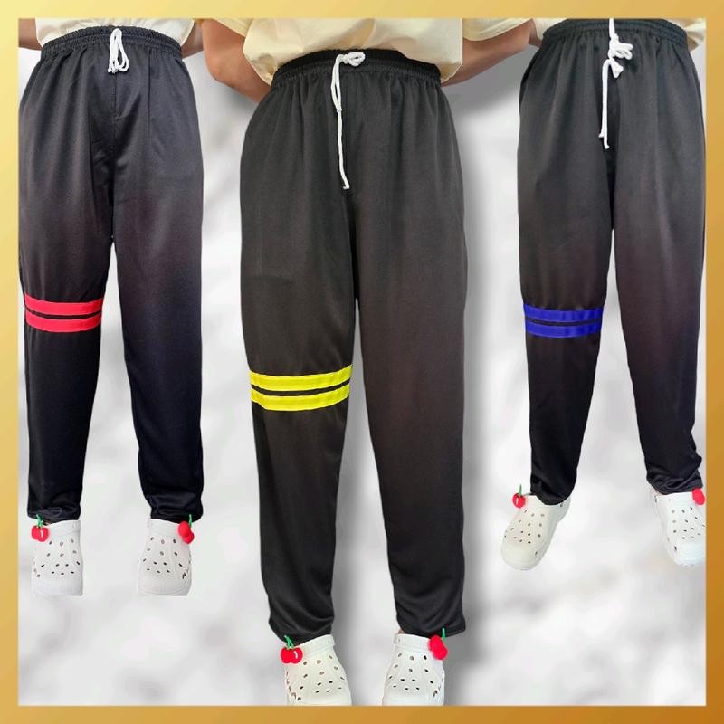 กางเกงวอร์มขาปล่อย รุ่นแถบคาดตรง ใส่สบาย มีกระเป๋า 1ข้าง ด้านขวา Sport ออกกำลังกาย เสื้อผ้า กีฬา ส้ม ผู้หญิง